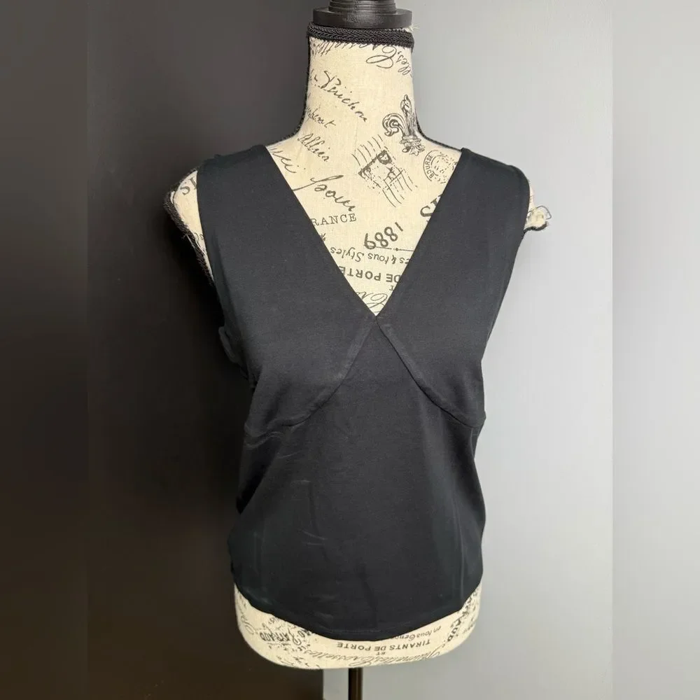 J.Crew Stretch cotton-blend V-neck top NWT Size M